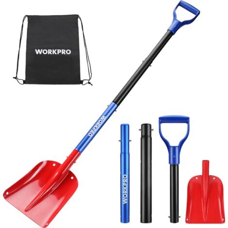Pelle à neige en aluminium réglable avec manche télescopique et sac de rangement