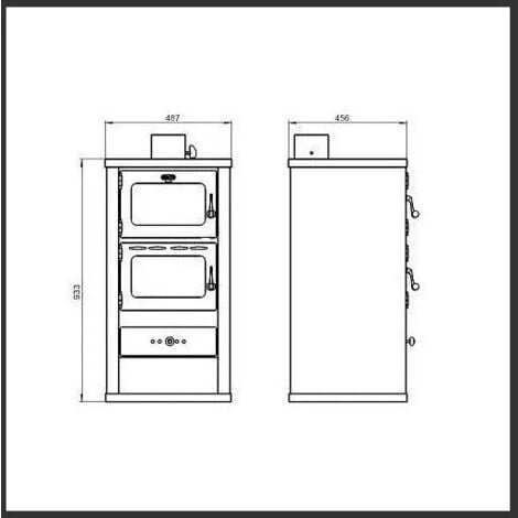 Poêle à bois avec four. Puissance de chauffage 12 kW. Modèle « Prity FM »