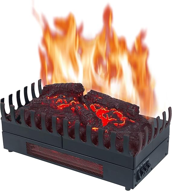 Chemin'Arte Cheminée électrique sur pied – Cheminée électrique avec chauffage & Effet flamme réaliste, Éclairage LED, Cheminée sur pied pour salon & Intérieur