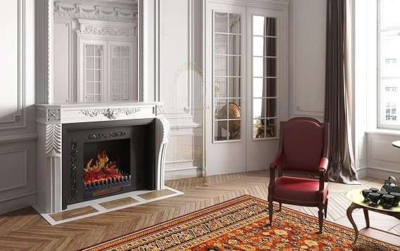 Chemin'Arte Cheminée électrique sur pied – Cheminée électrique avec chauffage & Effet flamme réaliste, Éclairage LED, Cheminée sur pied pour salon & Intérieur
