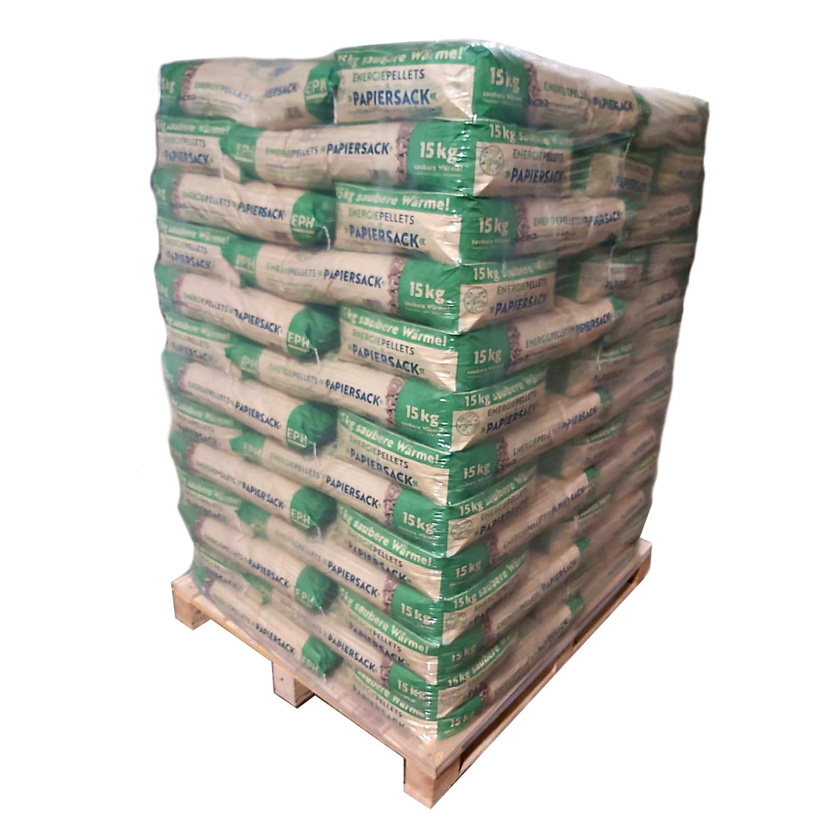 Granulés de bois EPH 6 mm DINplus A1 – 975 kg (65×15 kg)