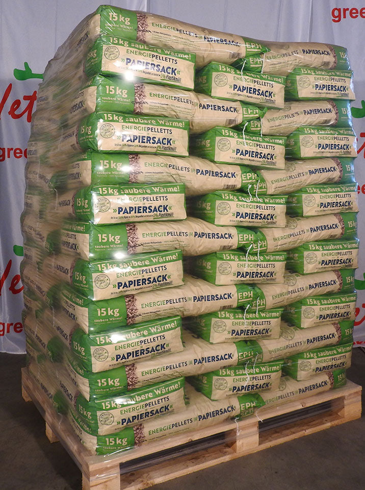 Granulés de bois EPH 6 mm DINplus A1 – 975 kg (65×15 kg)