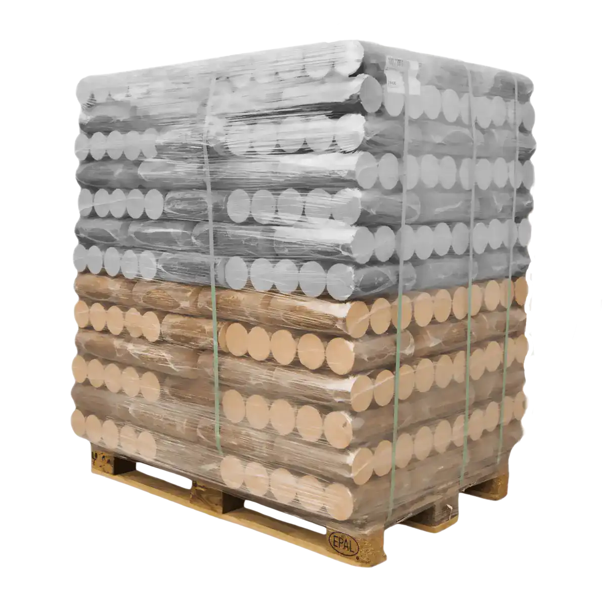Briquettes de bois dur hêtre exclusives, certifiées DIN/FSC, palette 480 kg (demi-palette)