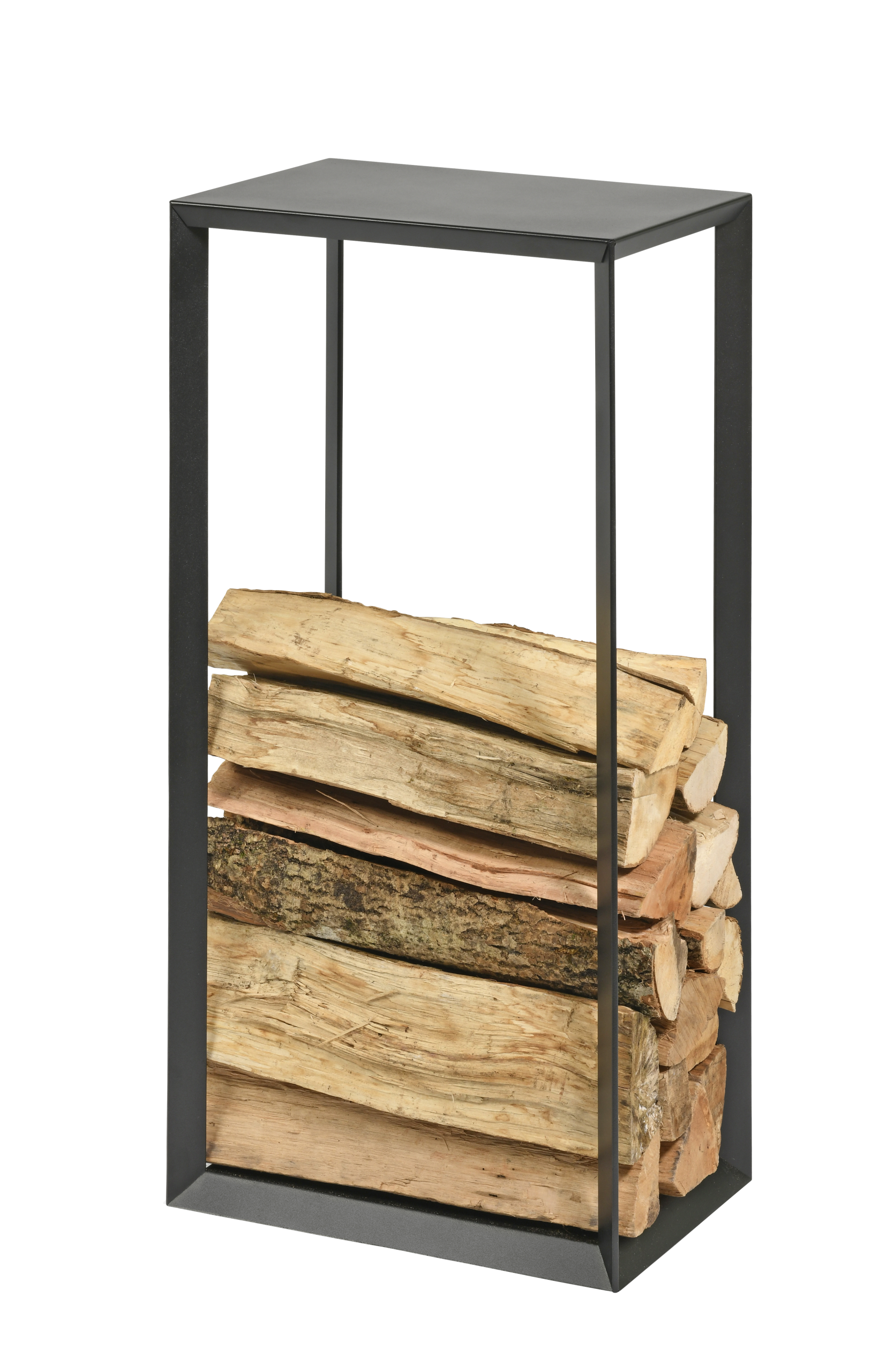 Étagère à bois en acier noir Arcadia DIXNEUF – Design moderne et robuste