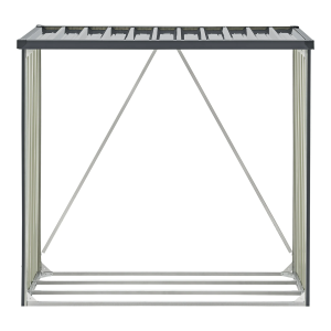 Étagère à bois pour extérieur en acier galvanisé, 156 × 80 × 152 cm, gris anthracite