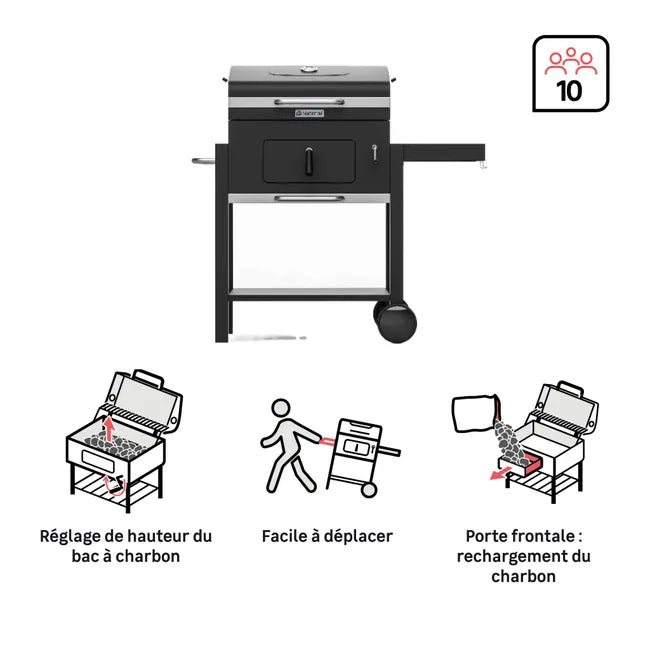 Barbecue à charbon Centaurus Beta II 90x70cm NATERIAL