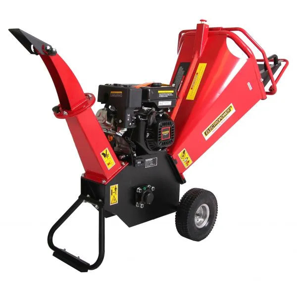 ÉLECTRIQUE – Broyeur de branches à essence 7 CV OHV – Diamètre max. 100 mm – 2 couteaux réversibles – Roues pneumatiques – Conforme CE