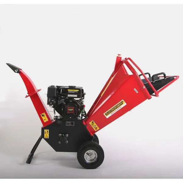 ÉLECTRIQUE – Broyeur de branches à essence 7 CV OHV – Diamètre max. 100 mm – 2 couteaux réversibles – Roues pneumatiques – Conforme CE