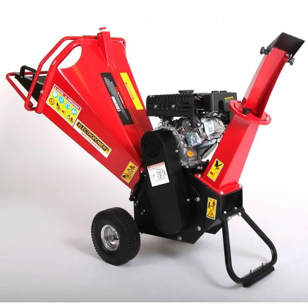 ÉLECTRIQUE – Broyeur de branches à essence 7 CV OHV – Diamètre max. 100 mm – 2 couteaux réversibles – Roues pneumatiques – Conforme CE