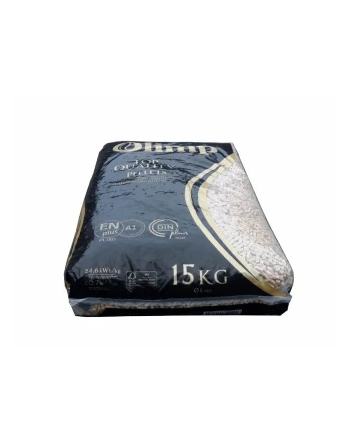 Granulés OLIMP Din+, EN+A1 – Palette de 15 sacs de 15 kg