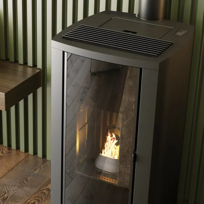 Poêle à pellets étanche (sortie concentrique en haut) Cristallo Silenzio Up – 9,2 kW